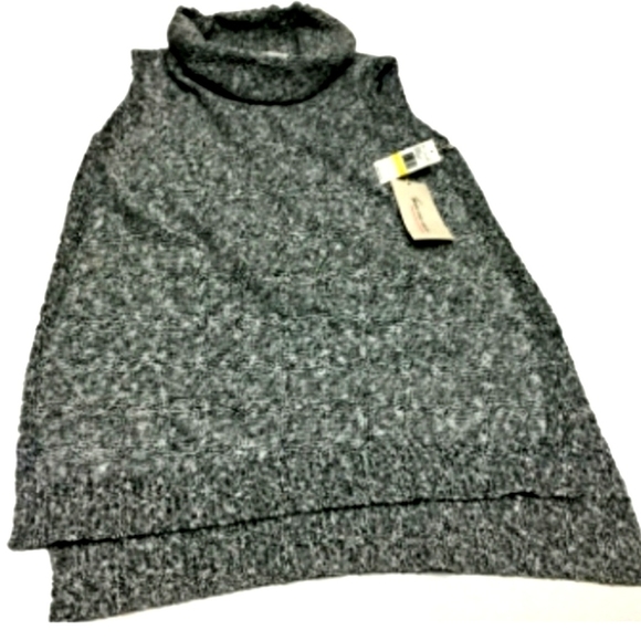 Vince Camuto Knit Cowl Neck Sweater Sleeveless Split Hem Marled Size Small NWT - Picture 10 of 13